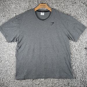 Gymshark T-Shirt Men’s Medium Gray Short Sleeve Activewear Gym Stretch Gray Work